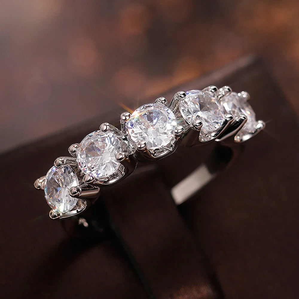 Eterna Row Moissanite Ring