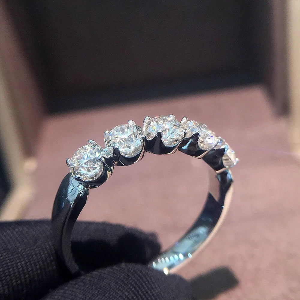 Eterna Row Moissanite Ring