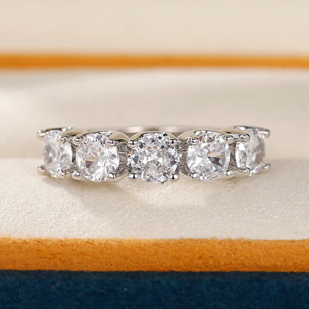 Eterna Row Moissanite Ring