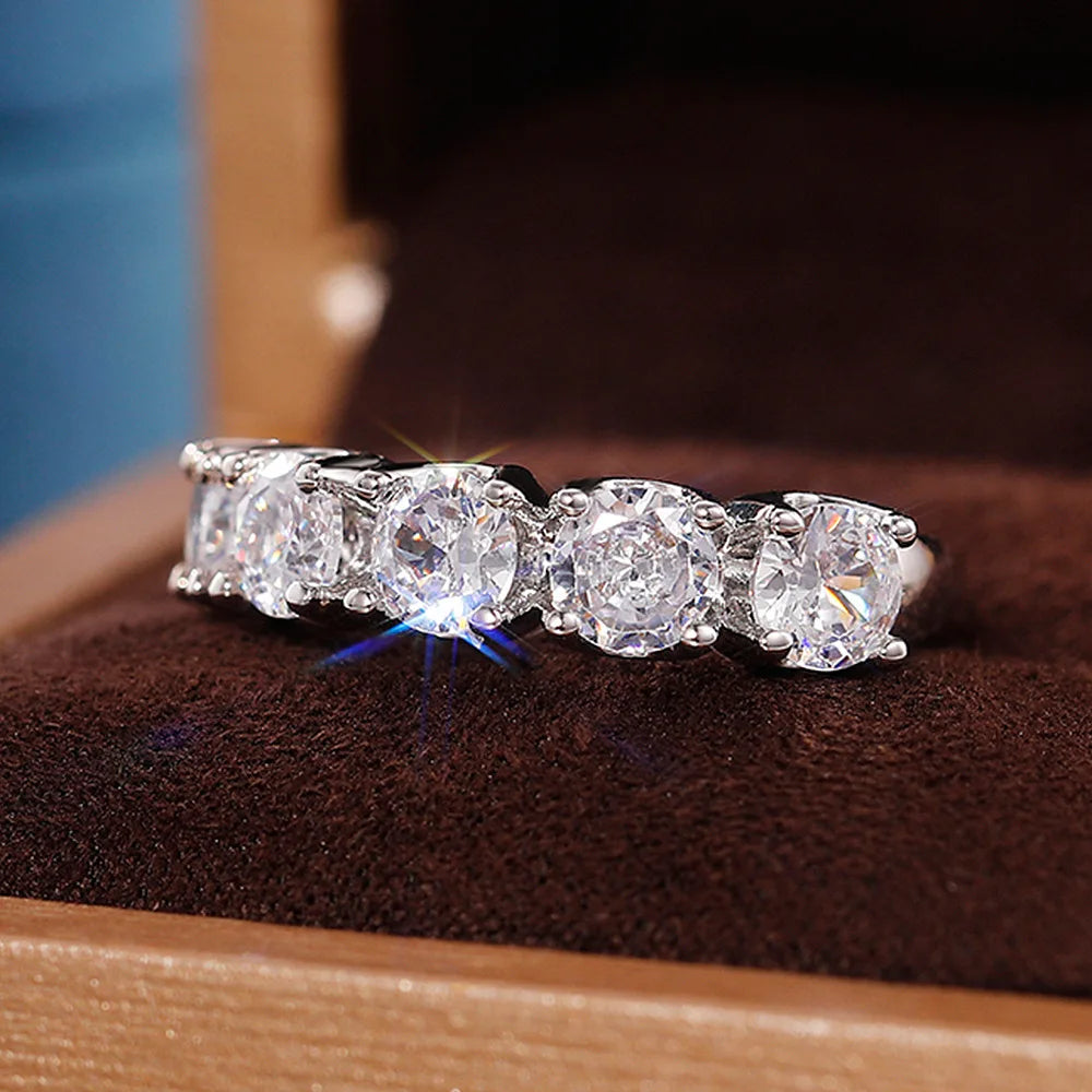 Eterna Row Moissanite Ring