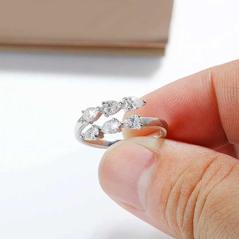 Serenity Six Moissanite Ring